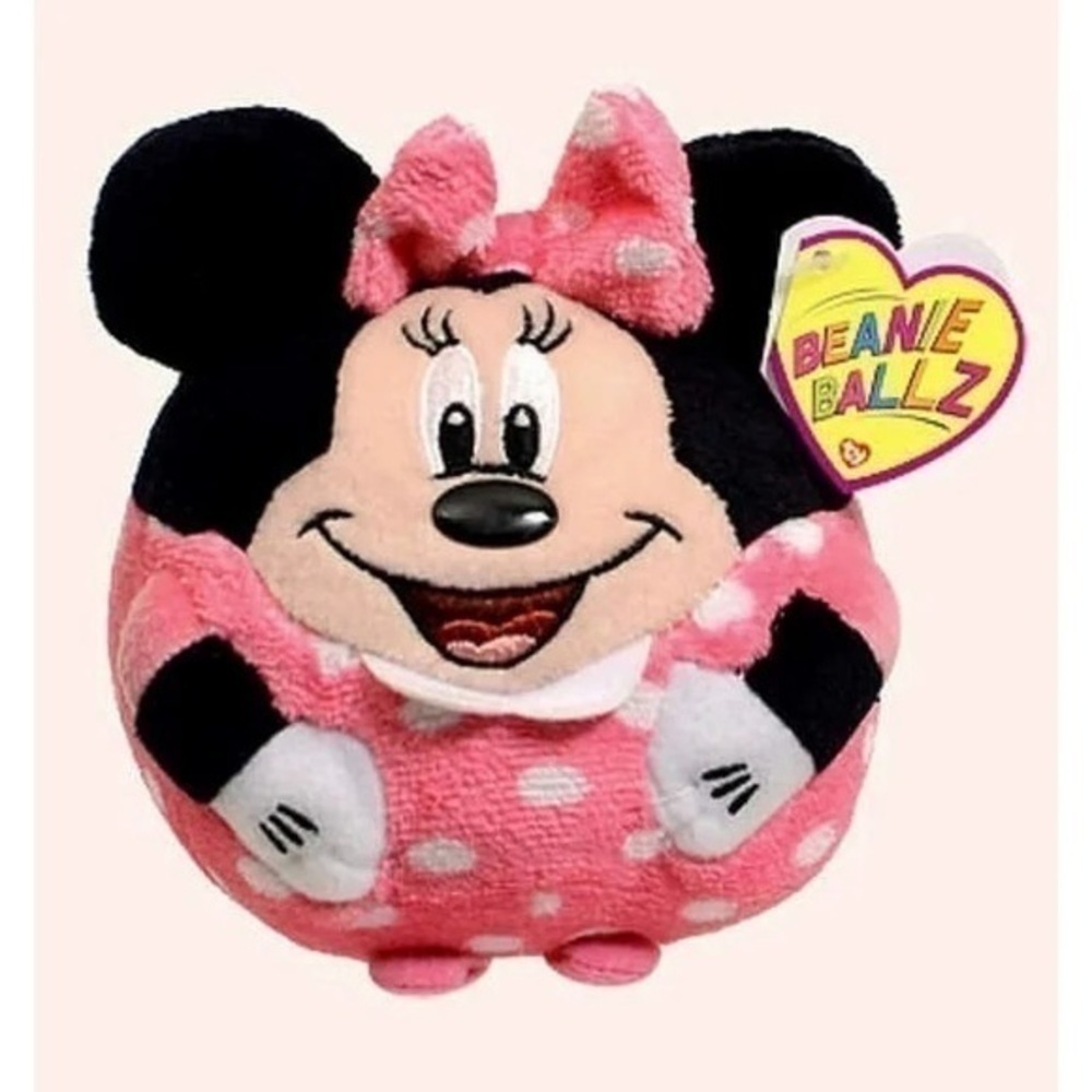 Beanie Ballz Minnie Mouse Plush With Tags 5"